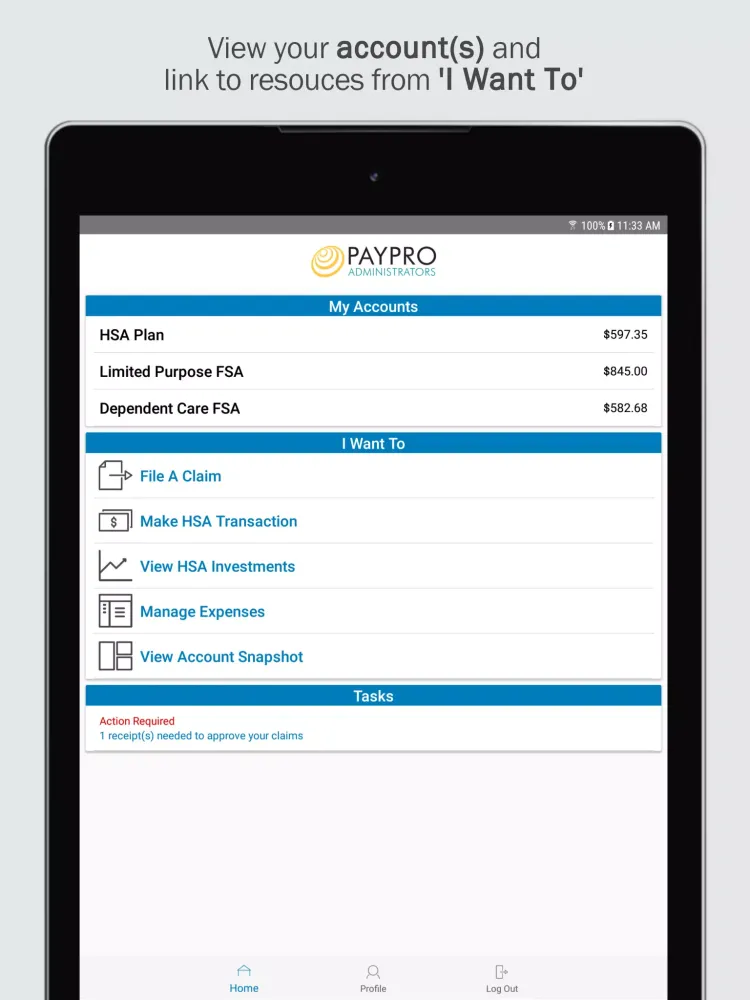 PayPro Flex Benefits Screenshots