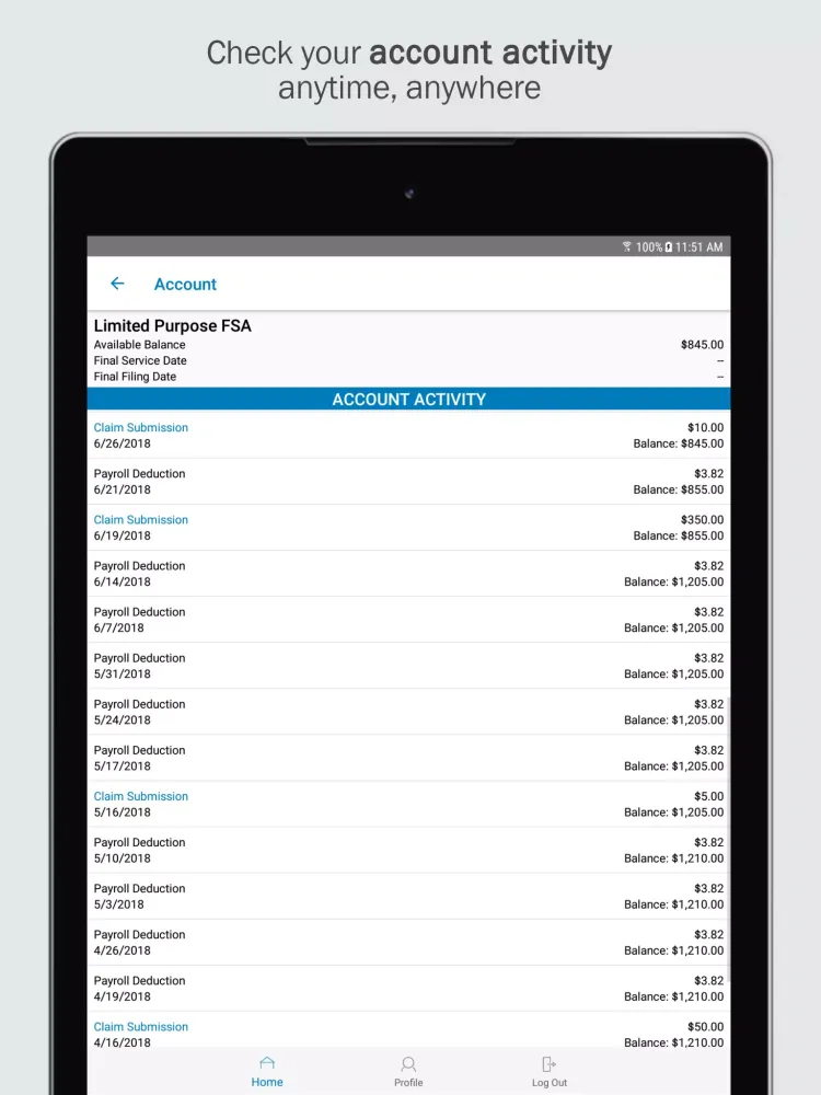 PayPro Flex Benefits Screenshots