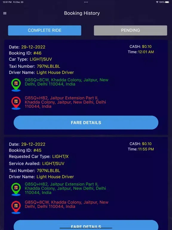 Lighthouse Shuttle Services iPad  Screenshots