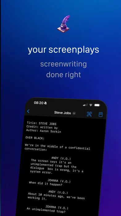 Zrzuty ekranu Fountain · easy screenwriting