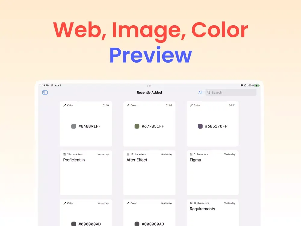 ภาพหน้าจอของ EasyPaste iPad 
