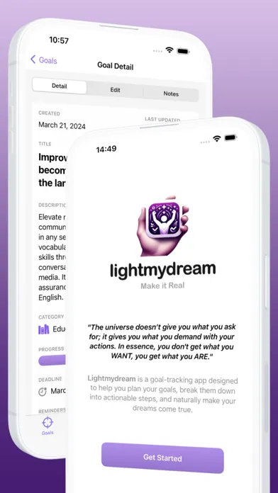 Captures d'écran de LightMyDream - Goal Planner