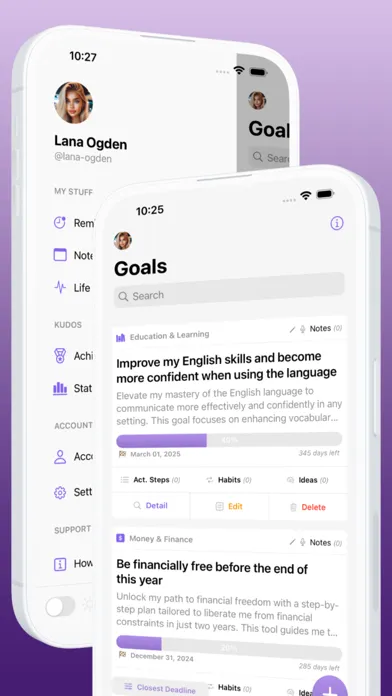 Captures d'écran de LightMyDream - Goal Planner