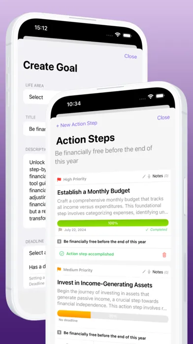 Captures d'écran de LightMyDream - Goal Planner