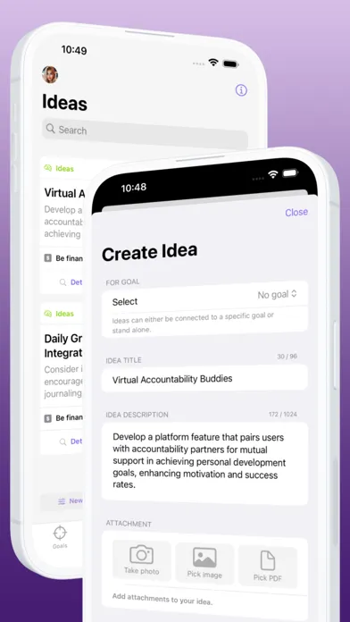 Captures d'écran de LightMyDream - Goal Planner