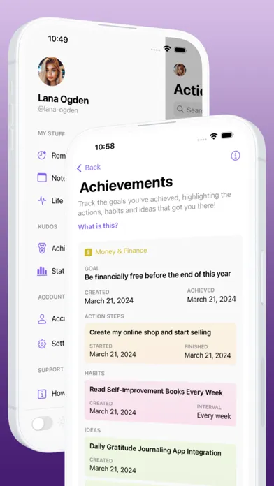 Captures d'écran de LightMyDream - Goal Planner