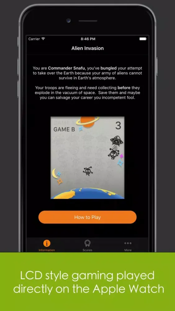 Tangkapan skrin LCD Games: Alien Invasion