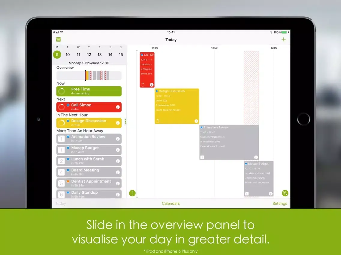 Today - Smart Calendar for Busy People iPad  Screenshots