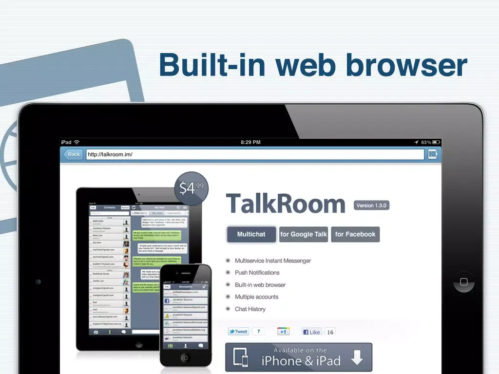 Ảnh chụp màn hình của TalkRoom for MSN iPad 