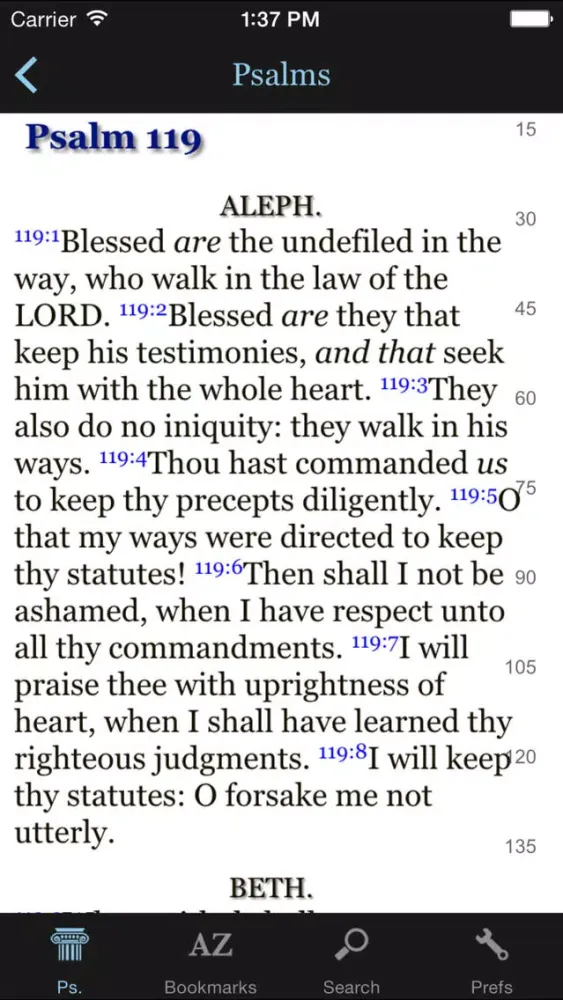 Ảnh chụp màn hình của 1611 Bible (KJV)