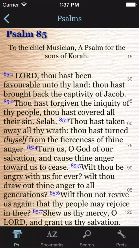 Ảnh chụp màn hình của 1611 Bible (KJV)