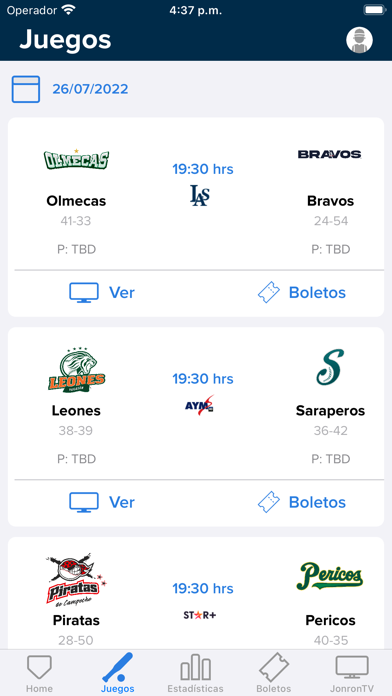 Tangkapan layar Liga Mexicana de Beisbol LMB