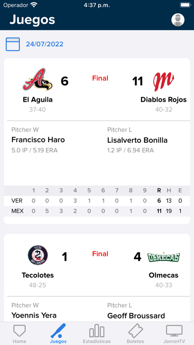 Tangkapan layar Liga Mexicana de Beisbol LMB