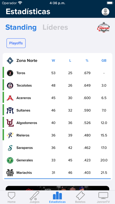 Tangkapan layar Liga Mexicana de Beisbol LMB
