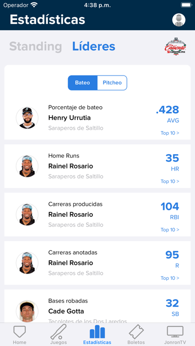 Tangkapan layar Liga Mexicana de Beisbol LMB
