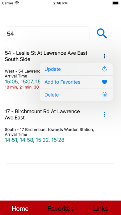 ภาพหน้าจอของ Toronto TTC Bus Real-Time