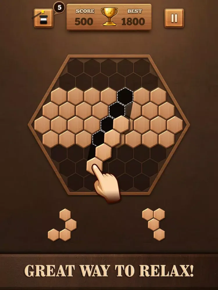 Wooden Hexagon Fit: Hexa Block iPad  스크린샷