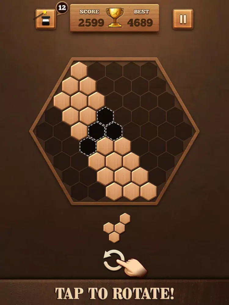 Wooden Hexagon Fit: Hexa Block iPad  스크린샷