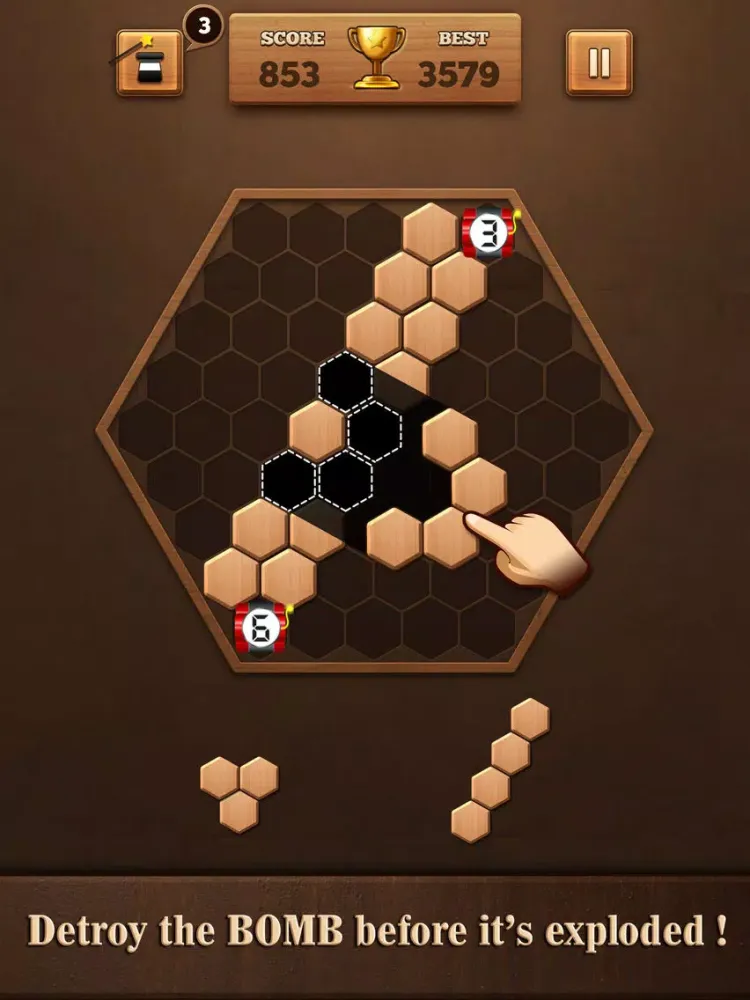 Wooden Hexagon Fit: Hexa Block iPad  스크린샷