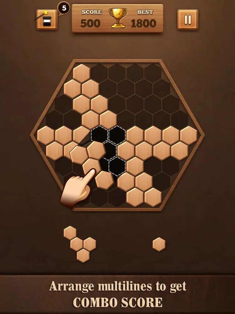 Wooden Hexagon Fit: Hexa Block iPad  스크린샷