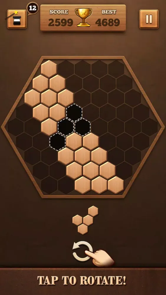 Wooden Hexagon Fit: Hexa Block 스크린샷