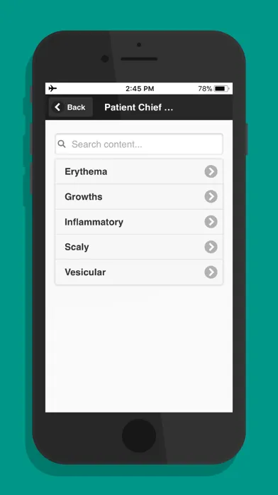 Capturas de tela do Common Differential Diagnosis
