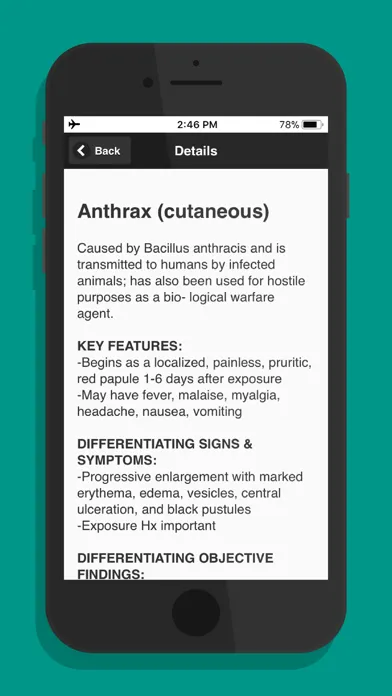 Capturas de tela do Common Differential Diagnosis