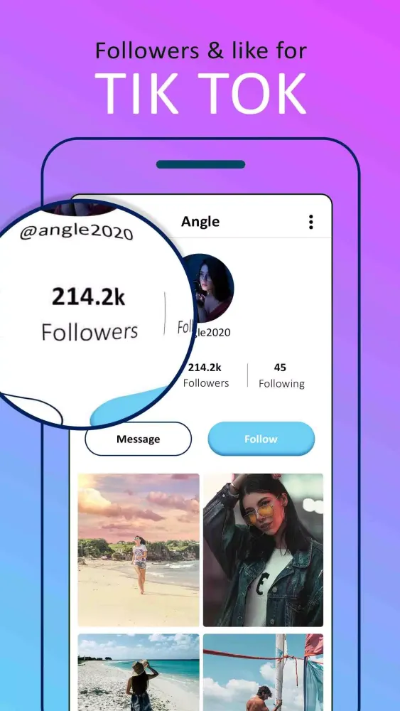 Tangkapan skrin 100K Like - Free Followers & Likes for tiktok