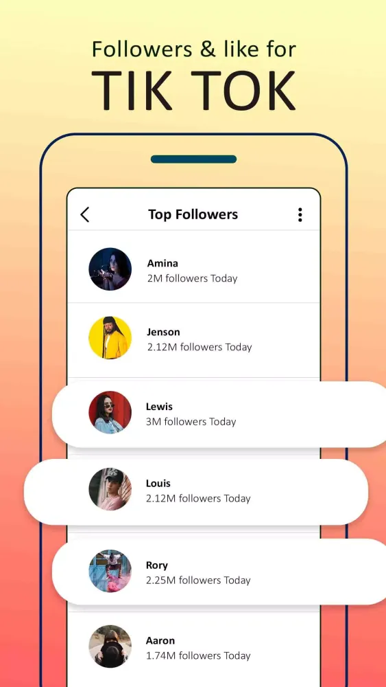 Tangkapan skrin 100K Like - Free Followers & Likes for tiktok