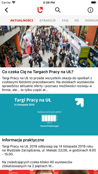 Tangkapan skrin Targi Pracy Uniwersytet Łódzki
