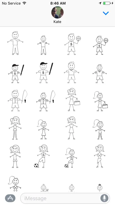 Tangkapan layar Stick Figs for iMessage