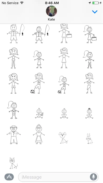 Tangkapan layar Stick Figs for iMessage