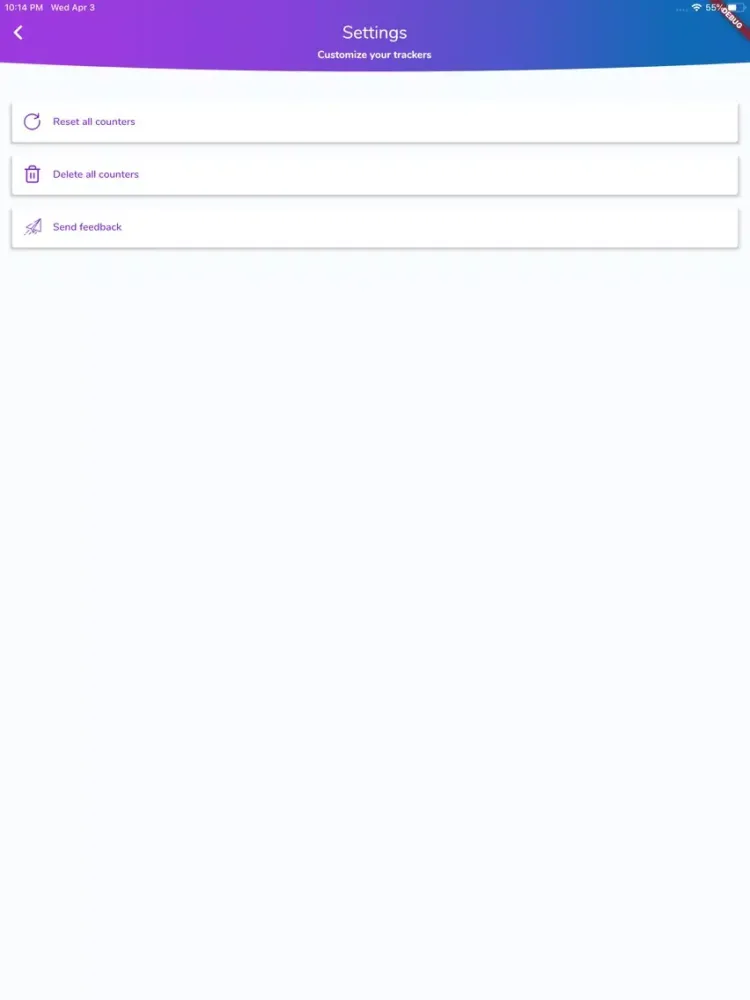 Track it - activities counter iPad  Screenshots
