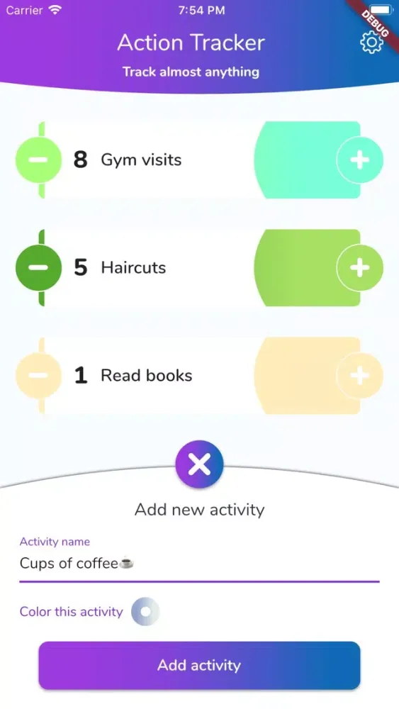 Track it - activities counter Screenshots