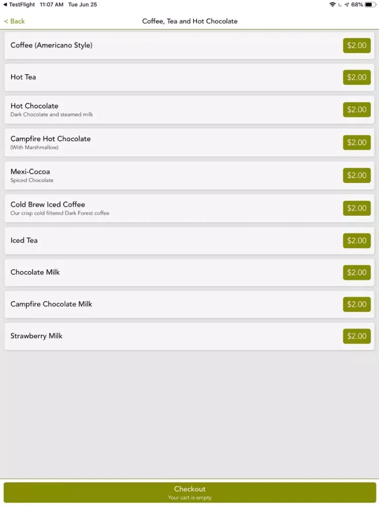 Tangkapan layar Lil Coffee Cabin iPad 