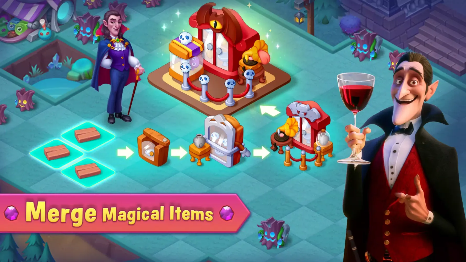 Merge Vampire: Monster Mansion Ekran Görüntüleri