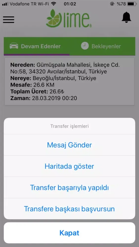 صور Lime - Sürücüler İçin