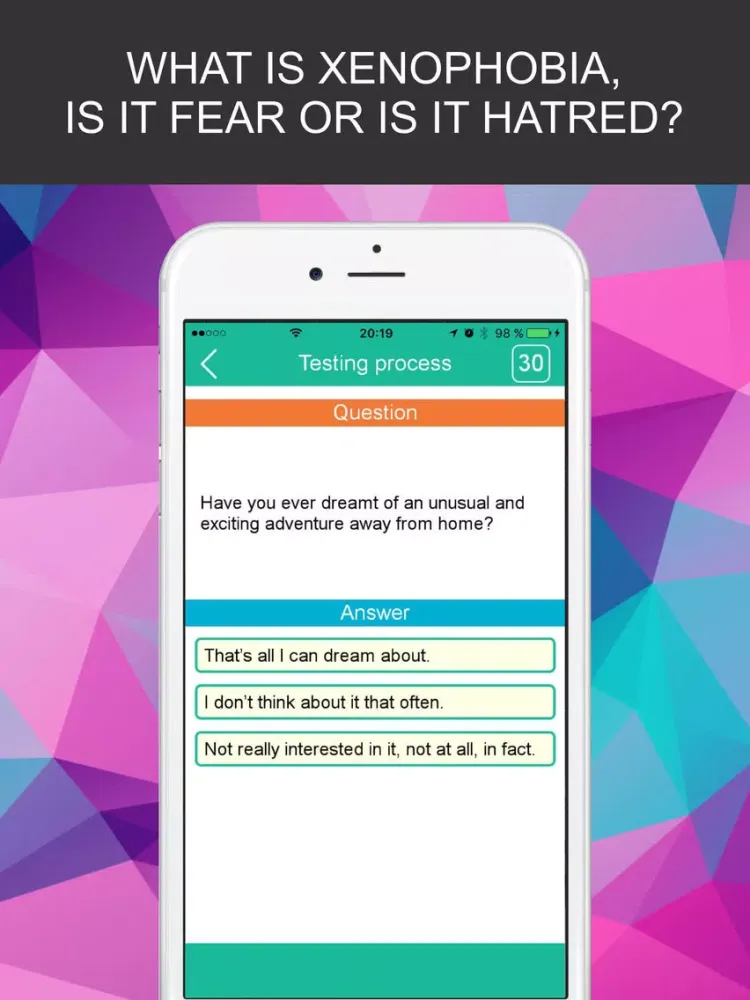 Personality Test Quizzes Xenophobia Definition + iPad  স্ক্রিনশট