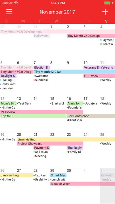 Tiny Month - Easy Calendar سکرین شاٹس
