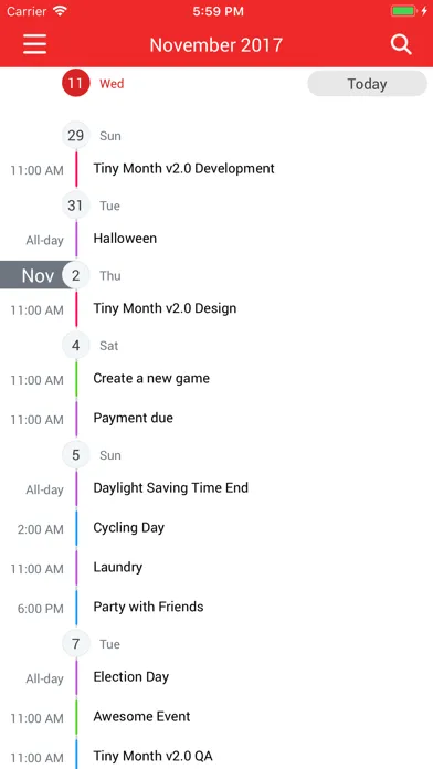 Tiny Month - Easy Calendar سکرین شاٹس