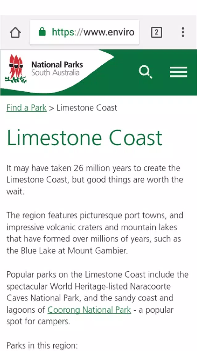 Screenshot di Limestone Coast SA