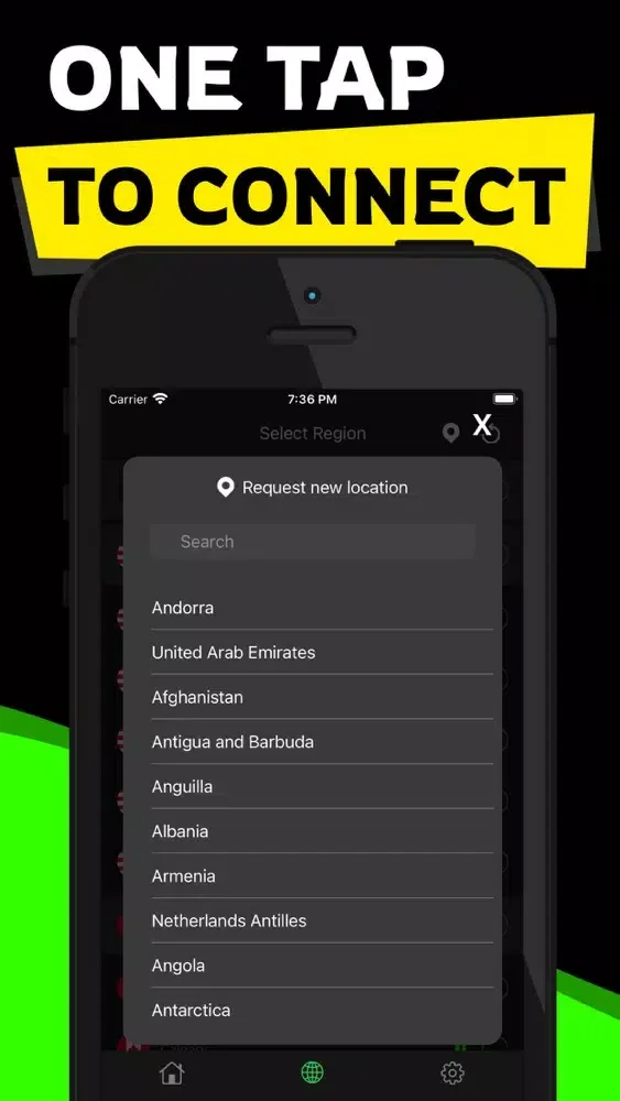 Captures d'écran de Lime VPN