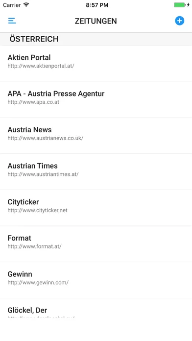 Captures d'écran de Österreichischen Zeitungen Und Zeitschriften