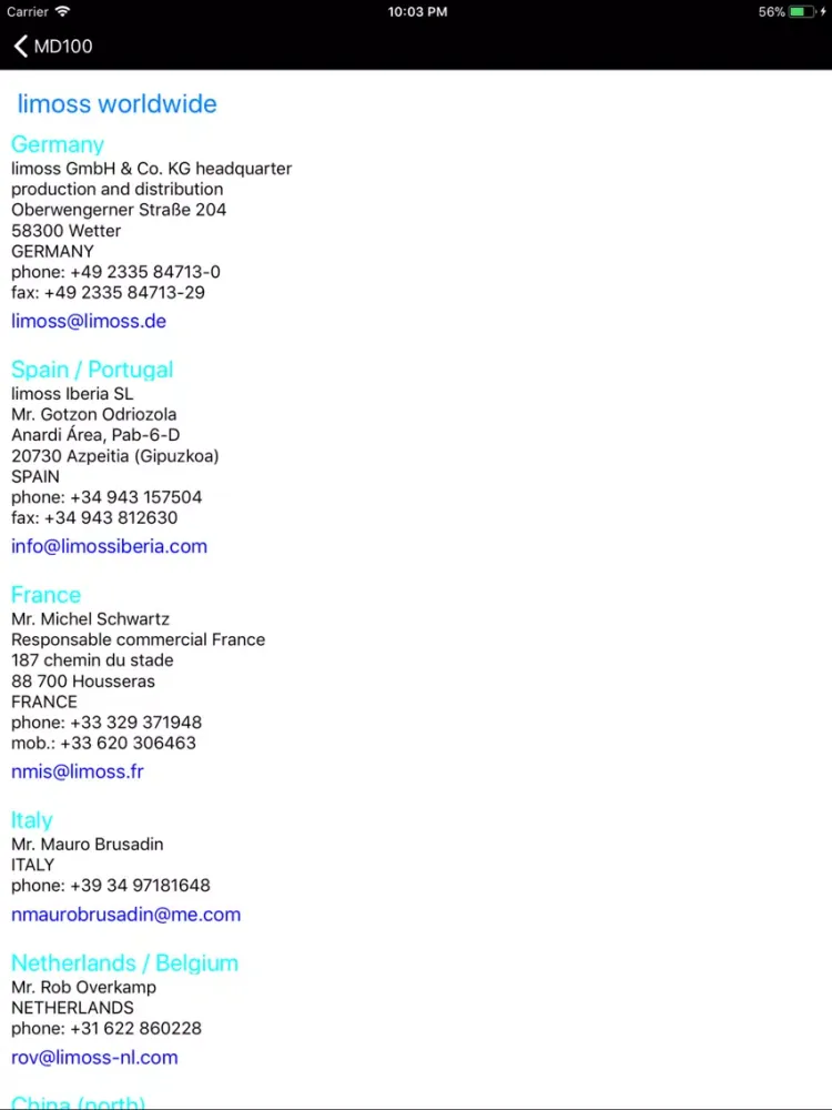 limoss Catalog iPad 應用截圖