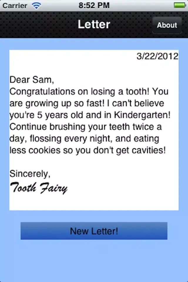 Letter from Tooth Fairy應用截圖