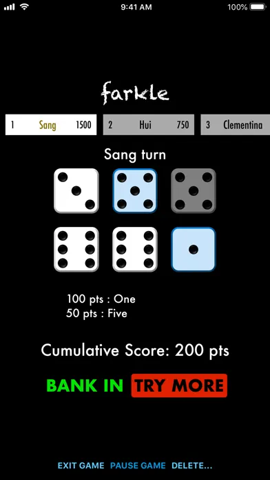 Captures d'écran de Farkle Game
