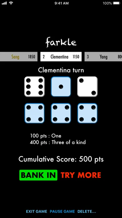 Captures d'écran de Farkle Game