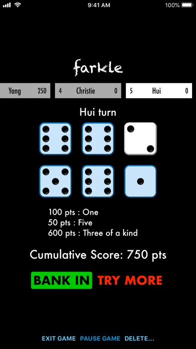 Captures d'écran de Farkle Game