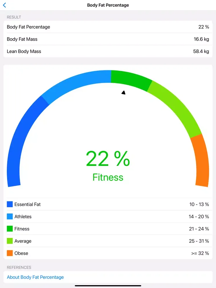Tangkapan layar BMI Calculator App + iPad 