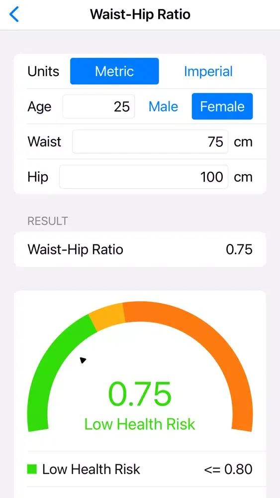 Tangkapan layar BMI Calculator App +
